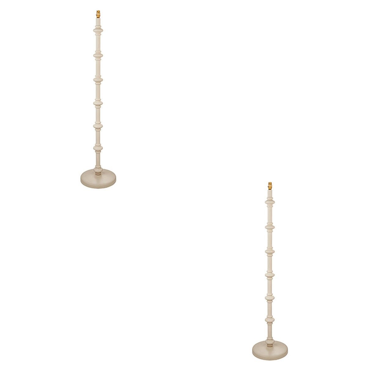 Loops Direct Pack of 2 Wooden Turned Spindle Floor Lamp - Satin Almond White