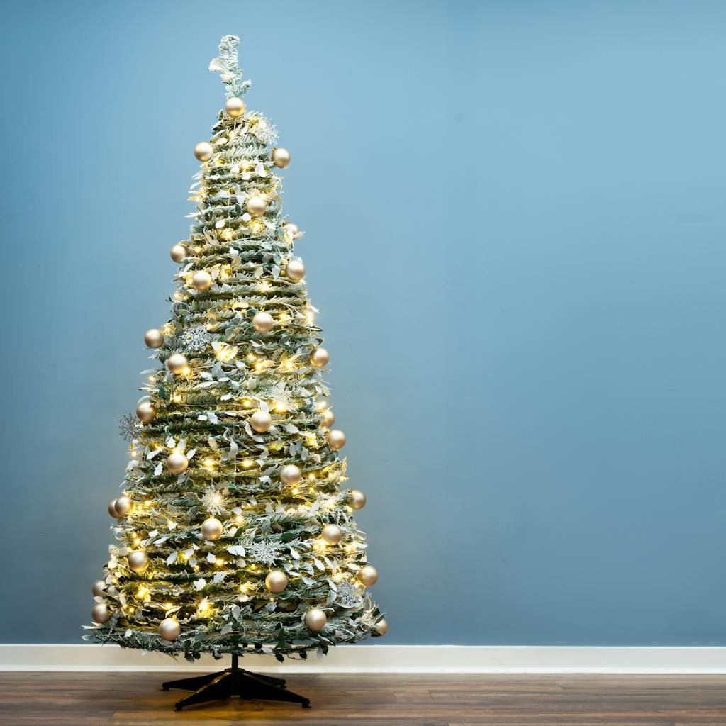 Christmas Tree World 6ft Pre-Lit Snowflecked Pop-Up Christmas Tree
