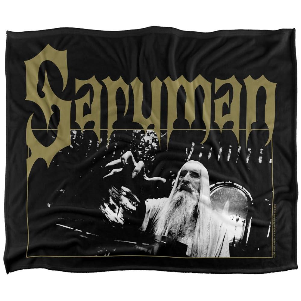 The Lord of the Rings Fellowship Saruman Supersoft Black Blanket - 152cm x 127cm