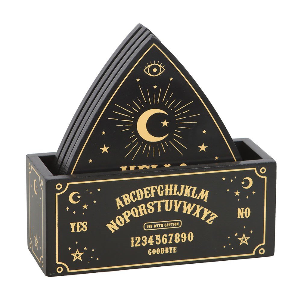 Something Different Talking Board Coaster Set - Black & Gold