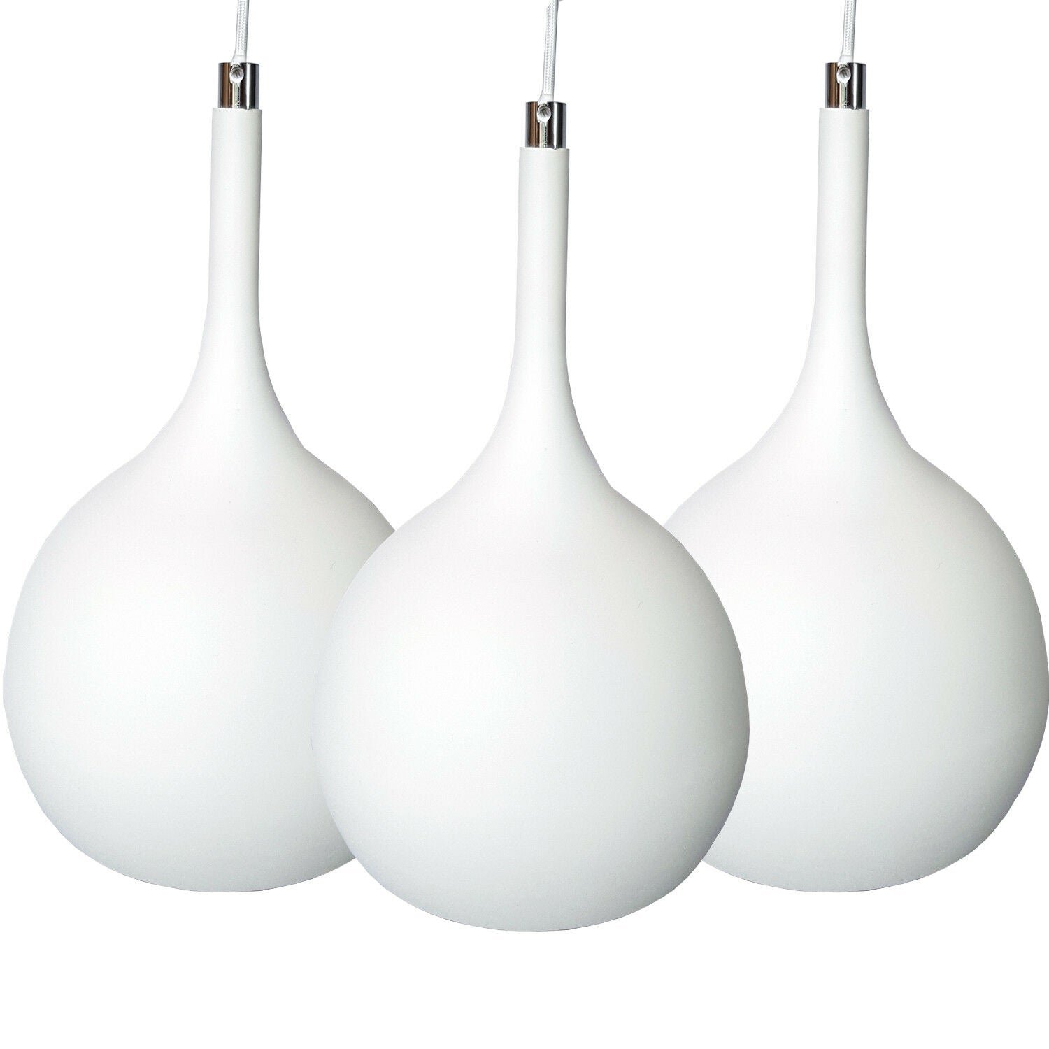 Loops Direct Fabric and Steel Pendant Lights - Matt White and Copper