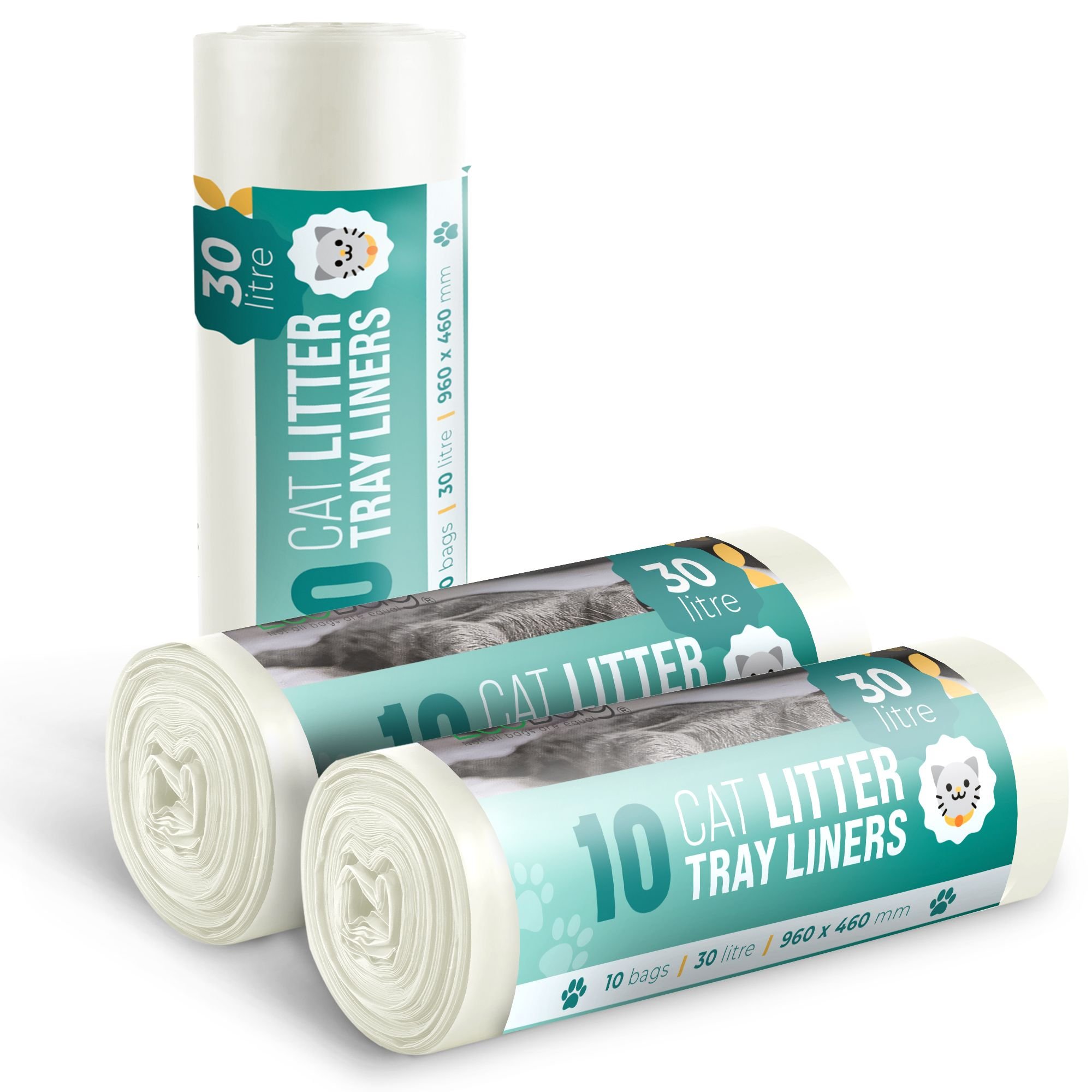 EcoBag 30L 27 Micron Cat Litter Tray Liners - Pack of 30