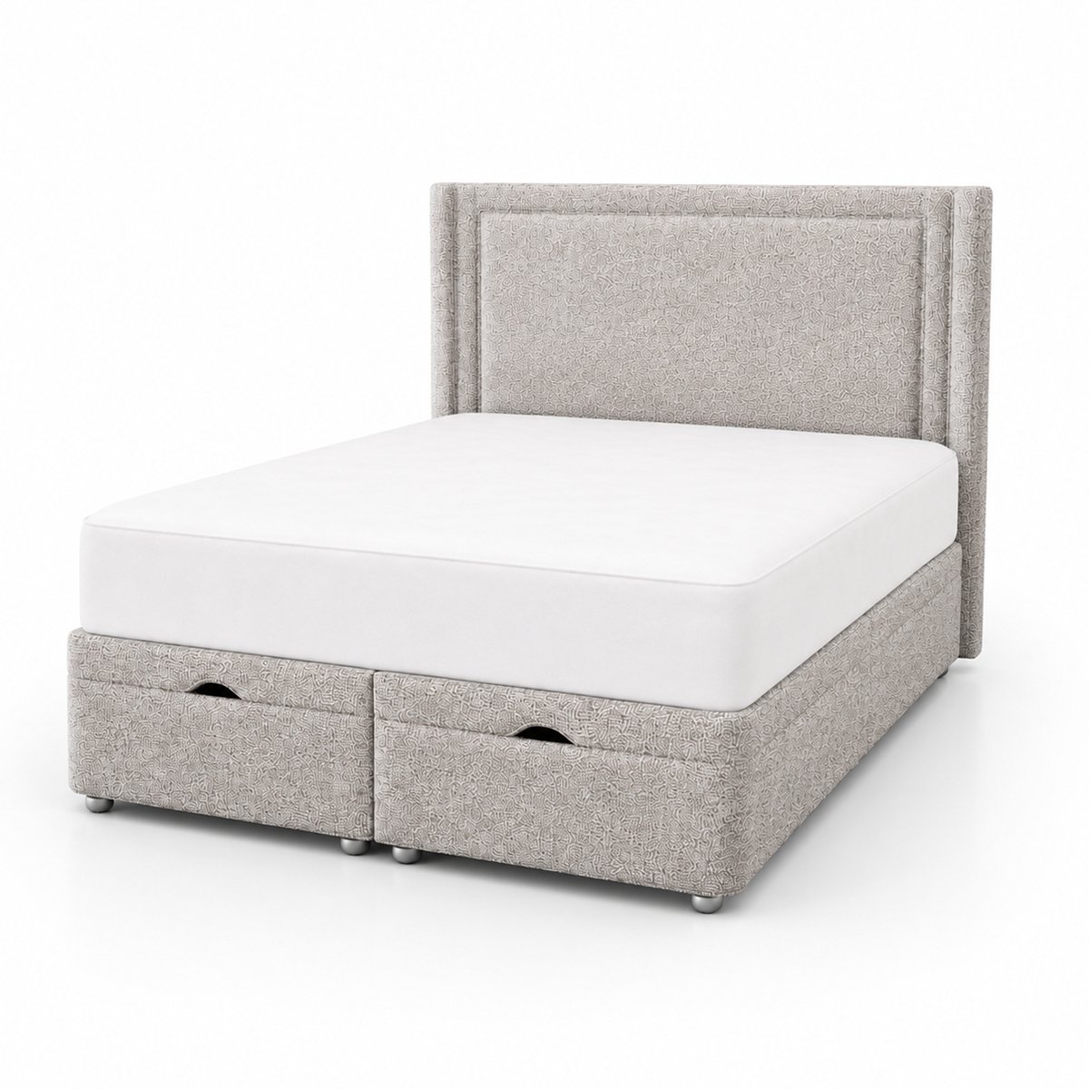Comfy Deluxe Rome 6ft Super King  Ottoman End Lift  Bed Set - Silver