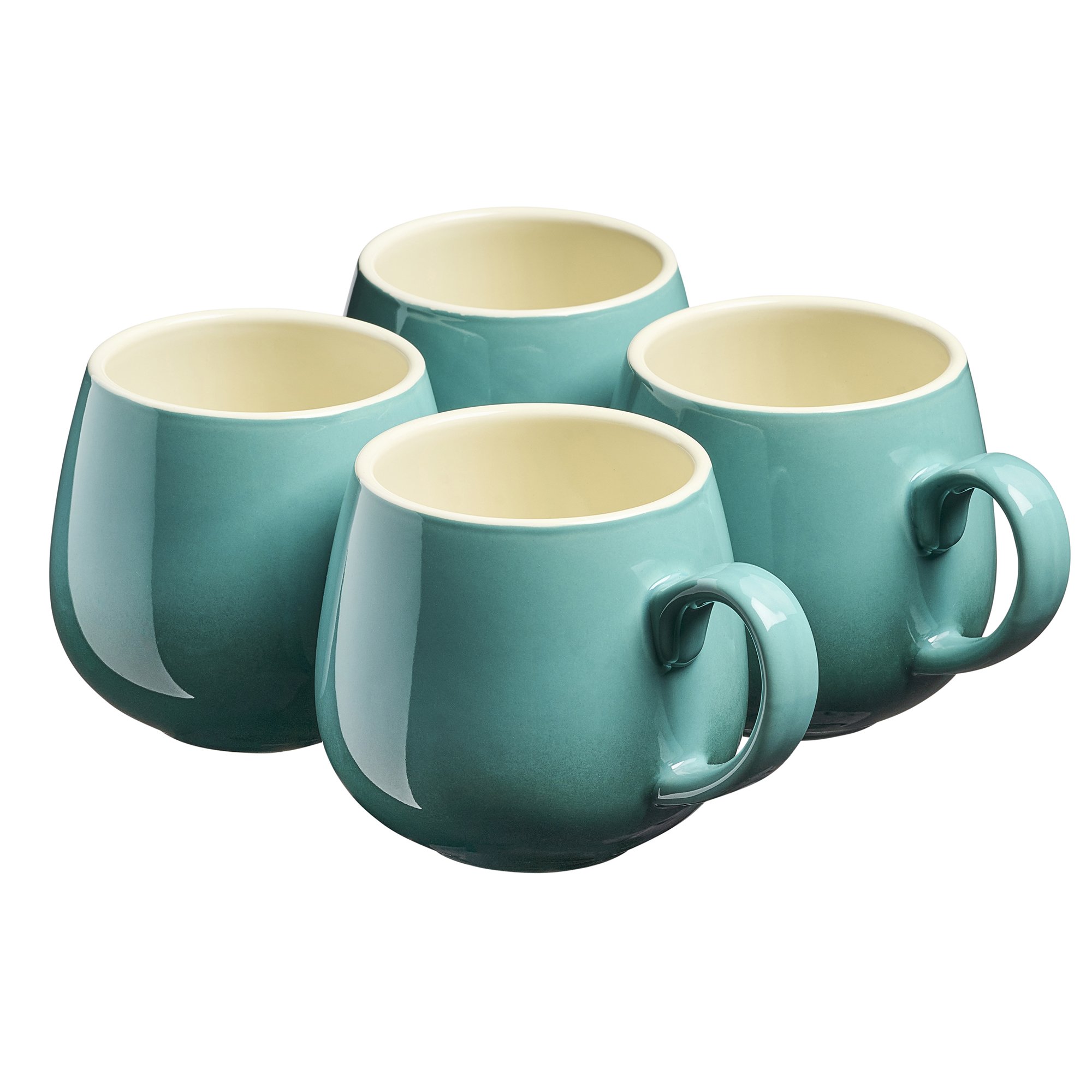 Cooks Professional 4 Piece Colourful Round Mug Set 350ml - Teal