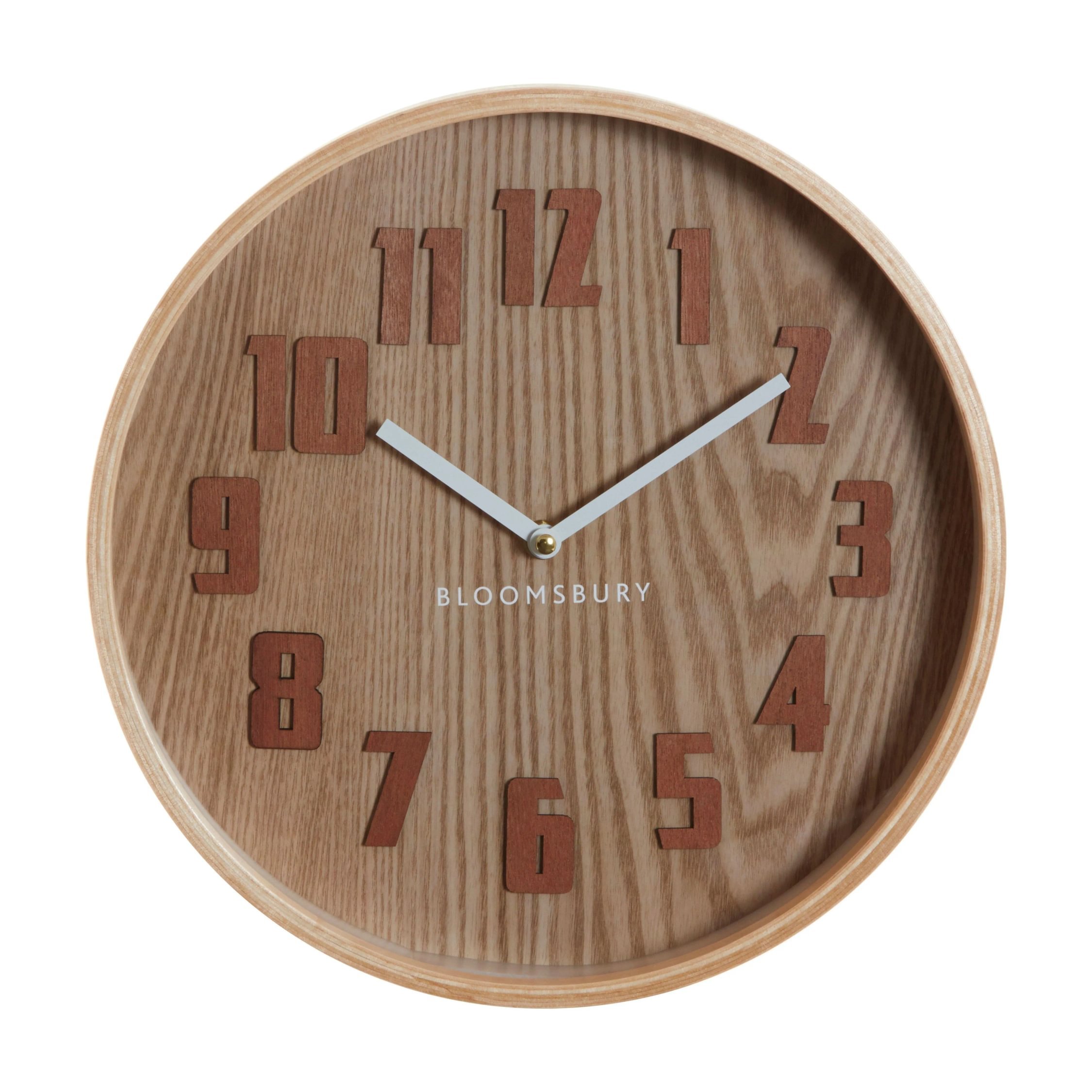 Orsina Vitus 30cm Dia Grain Small Wall Clock - Brown