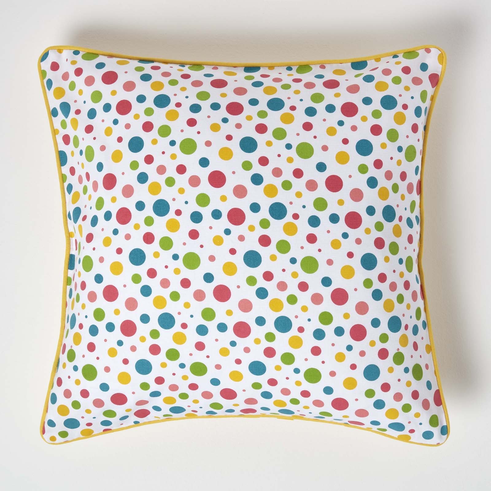 Homescapes Multicoloured Cotton Polka Dot Cushion Cover - 60 x 60 cm