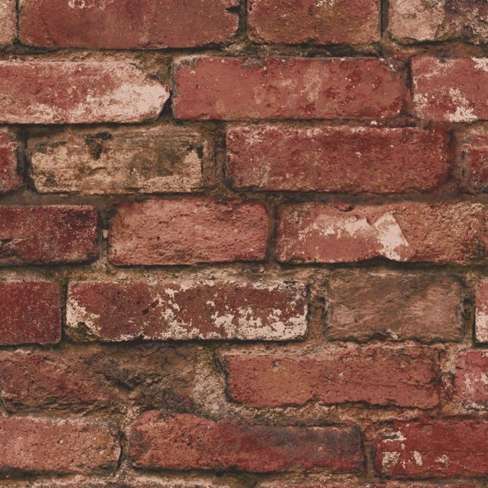 Fine Decor Brick Wallpaper - Red