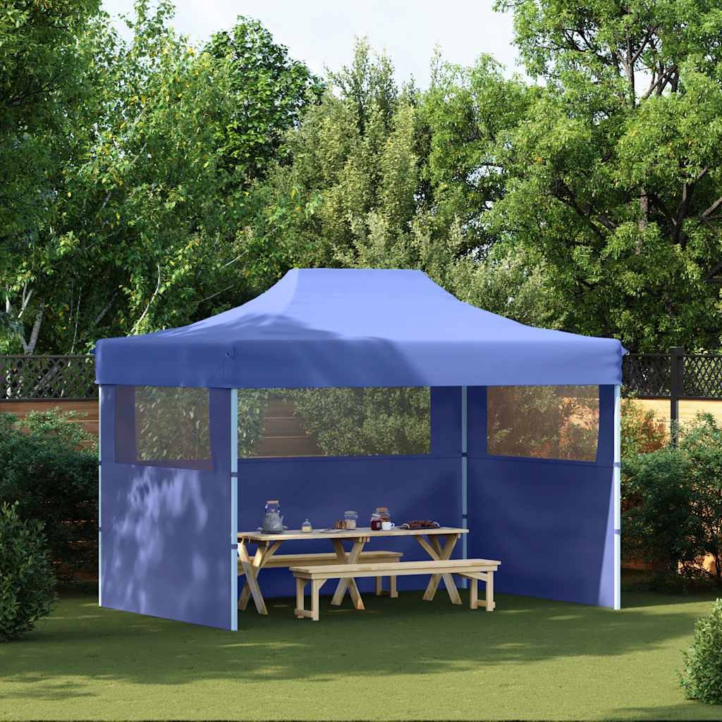 Walplus 3 x 4 m Professional Steel Folding Party Tent with 3 Sidewalls - Blue