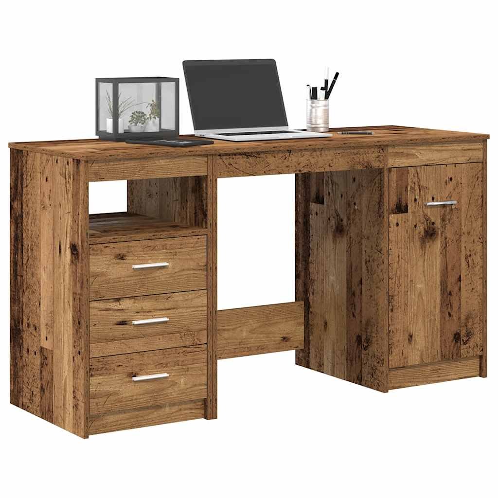 Walplus Cabinet Engineered Wood Desk - Dark Wood - 100 x 50 x 76 cm