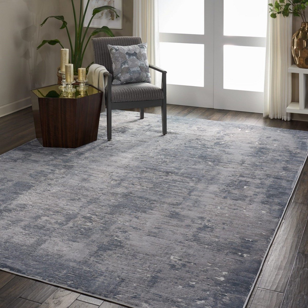 Mega Flooring Grey Modern Abstract Rug - 160 x 221cm