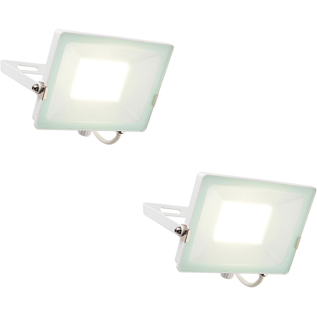 Loops Direct Pack of 2 50W Die Cast Aluminium LED Floodlight - Matt White