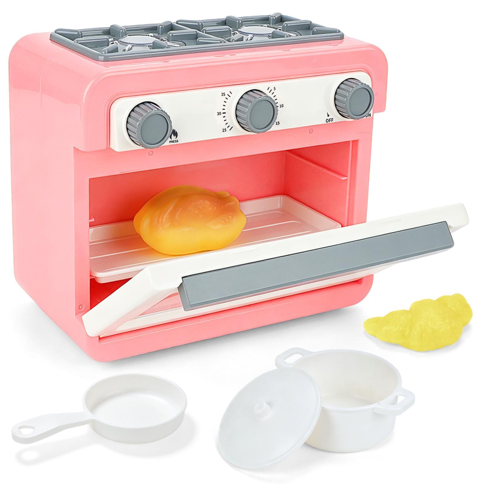 deAO Oven Kitchen Set Toy - Pink