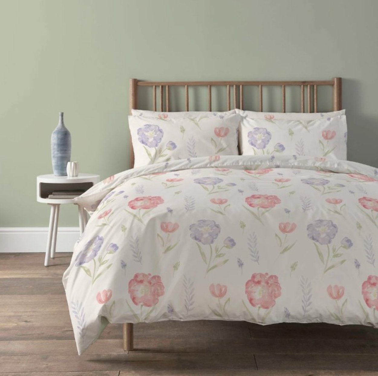 New Edge Blinds Meadow Printed Natural Duvet Set - Double