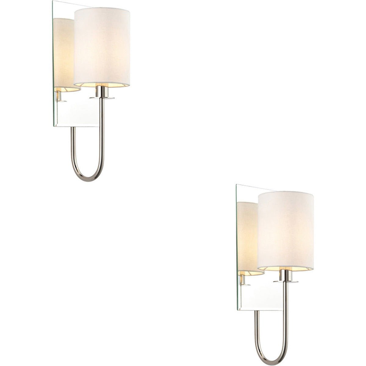 Loops Direct Pack of 2 Steel and Glass LED Wall Light - Vintage White