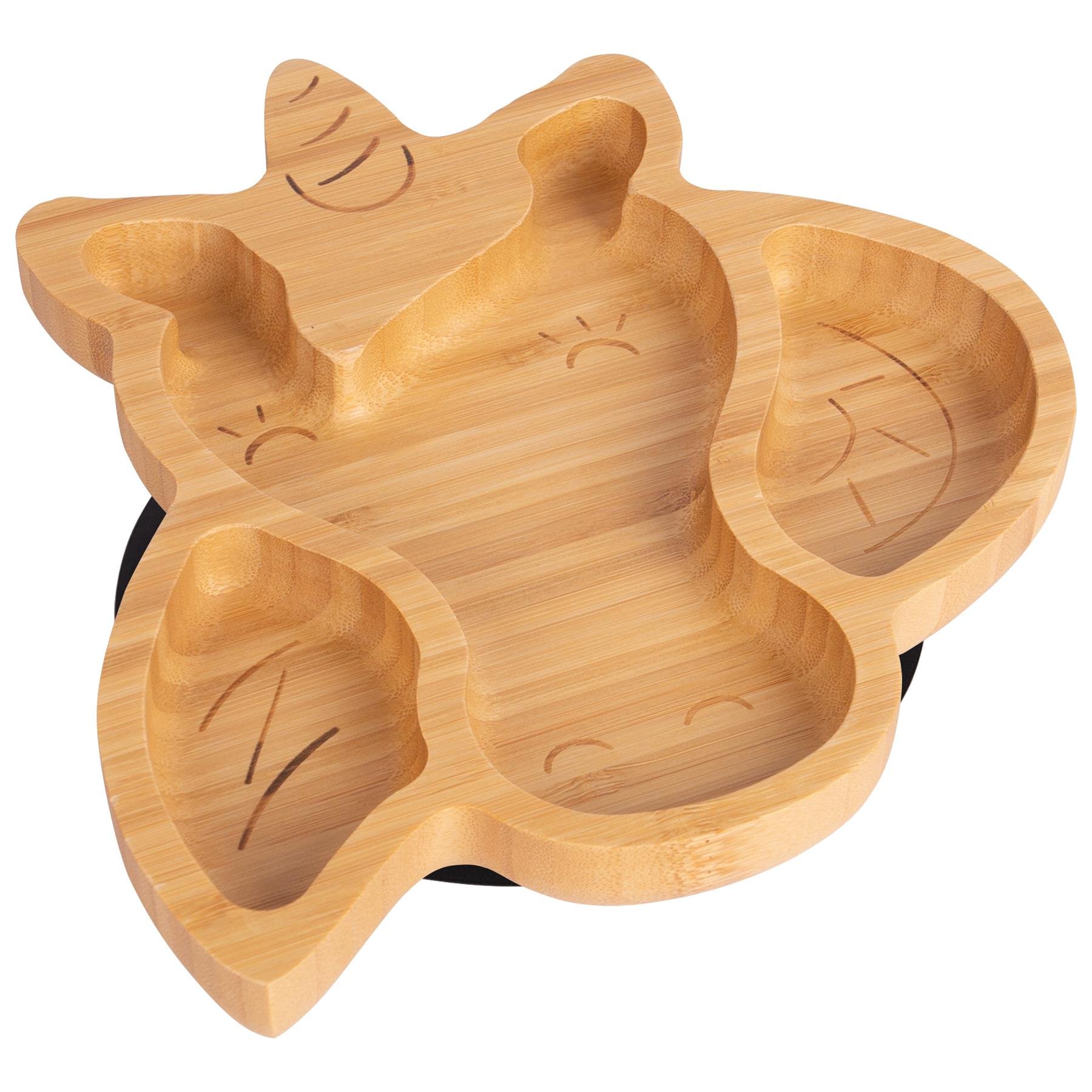 Tiny Dining Children's Bamboo Suction Unicorn Plate - Black