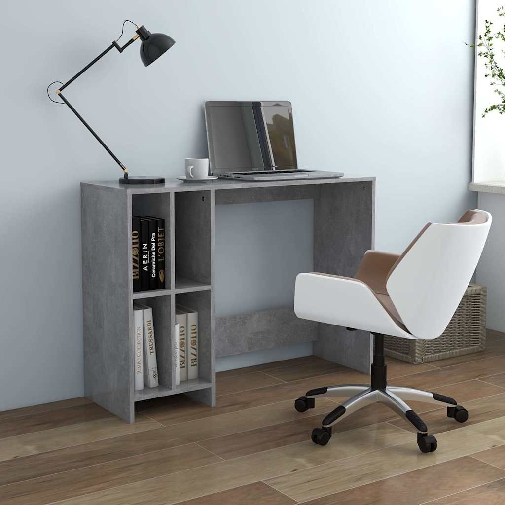 Walplus Shelves Engineered Wood Desk - Granite Grey - 102.5 x 35 x 75 cm