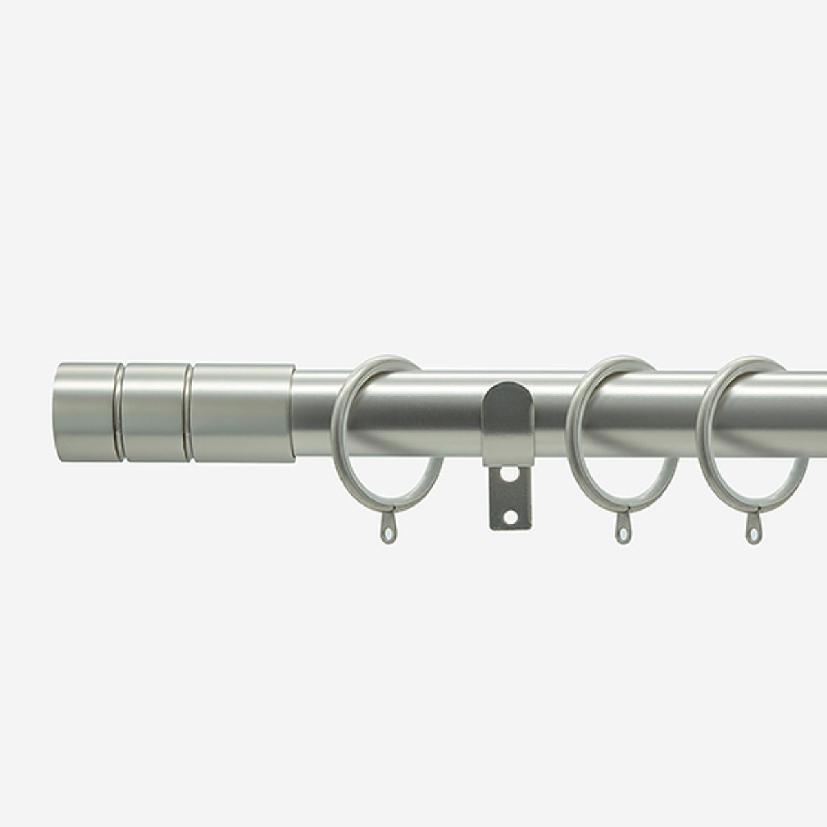 New Edge Blinds Brushed Steel 28mm Barrel Fixed Metal Curtain Pole - 430cm