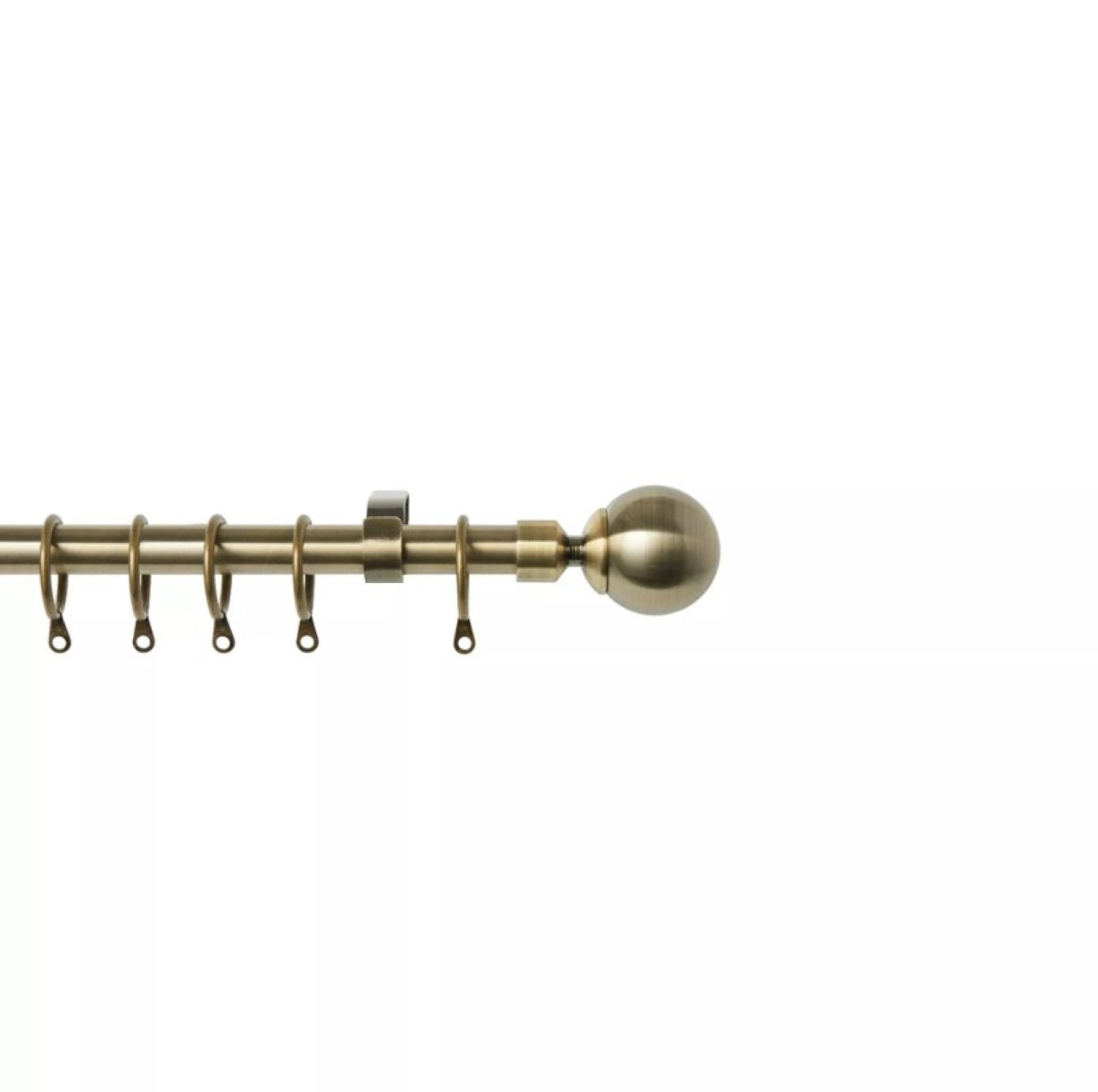 New Edge Blinds 16-19mm Brass Extendable Ball Curtain Pole - 125cm - 215cm
