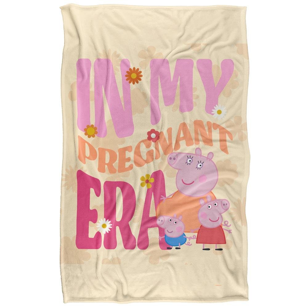 Peppa Pig Pregnant Era Mummy Pig White Blanket - 152cm x 127cm