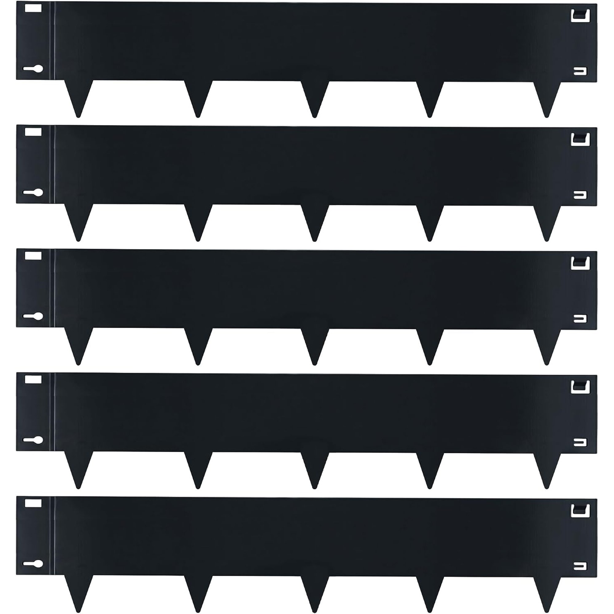 Greenera 5m x 16cm Galvanised Steel Lawn Edging Garden Border - Black