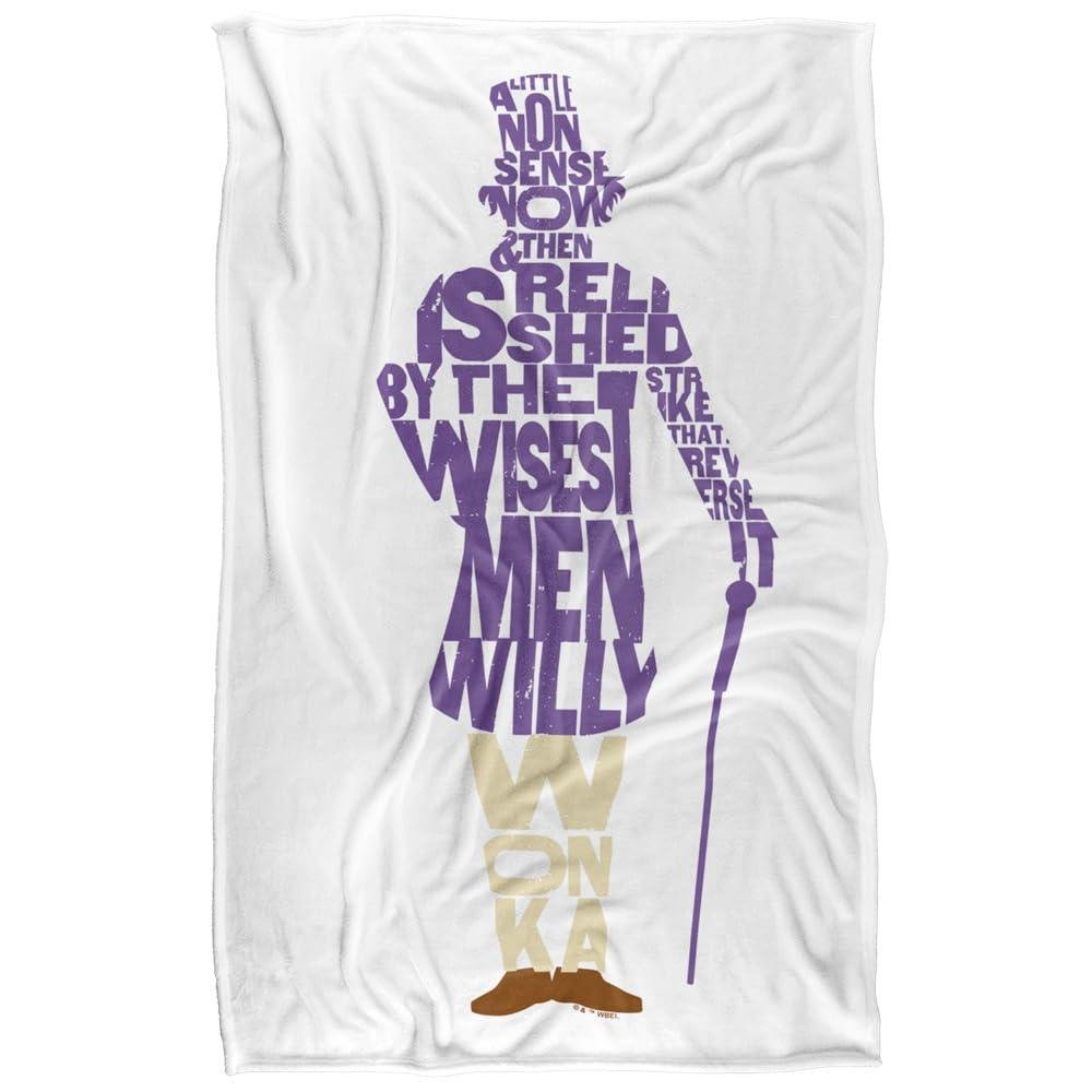 Willy Wonka & The Chocolate Factory Words Soft Touch Blanket - 152cm x 127cm