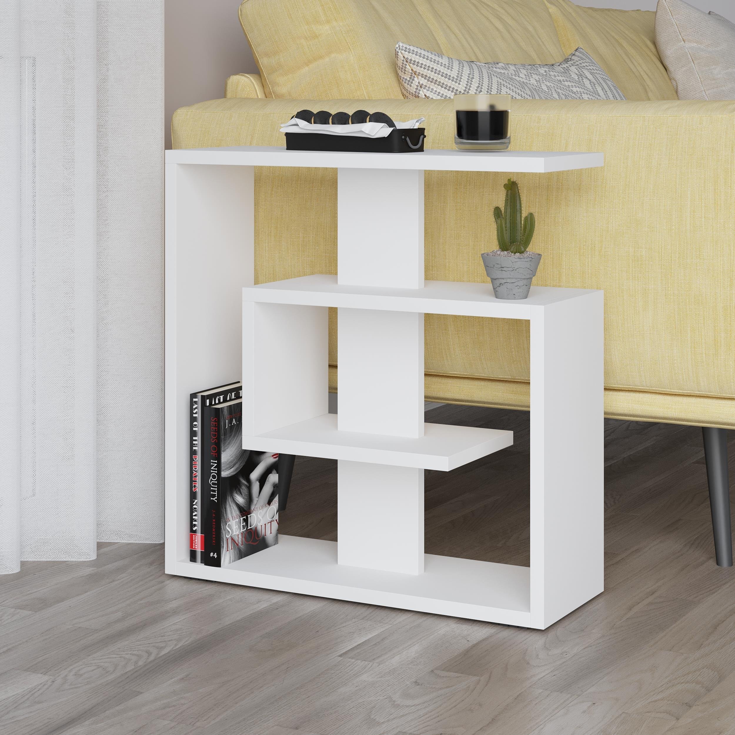 Decortie Saly Particleboard Melamine Side Table - White