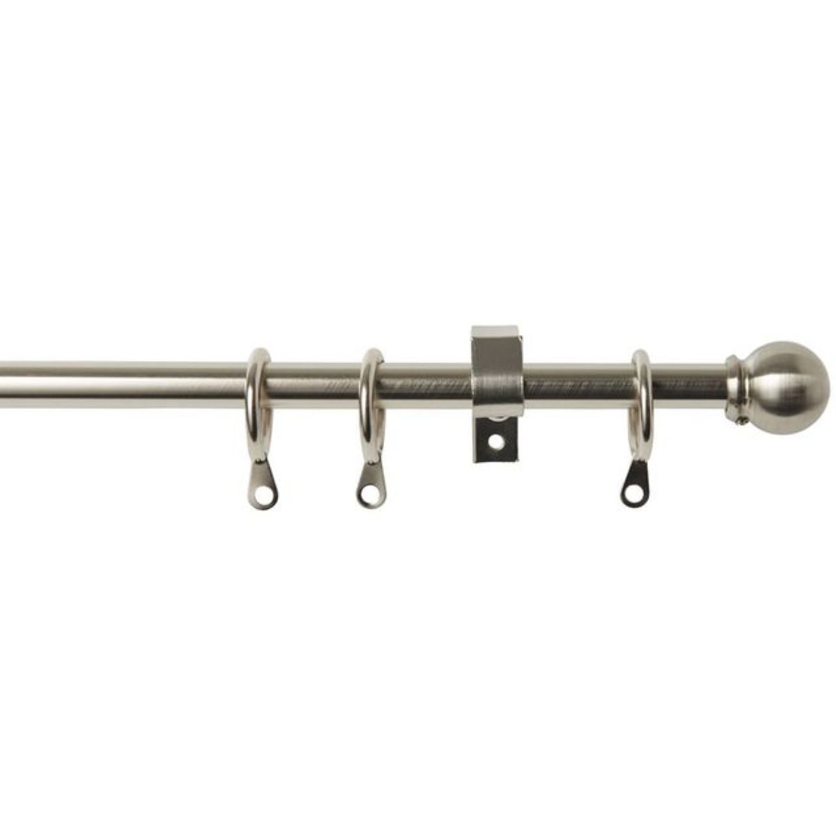 New Edge Blinds 10-13mm Silver Extendable Ball Curtain Pole - 150cm - 280cm