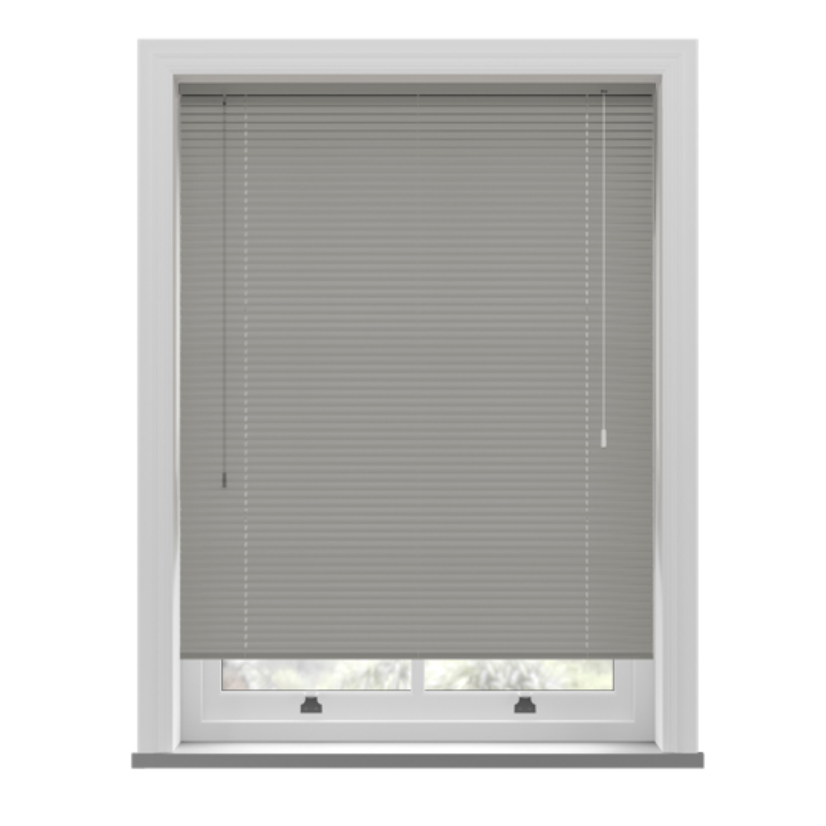 New Edge Blinds Grey PVC Venetian Blind 25mm Slats - 45cm x 152cm