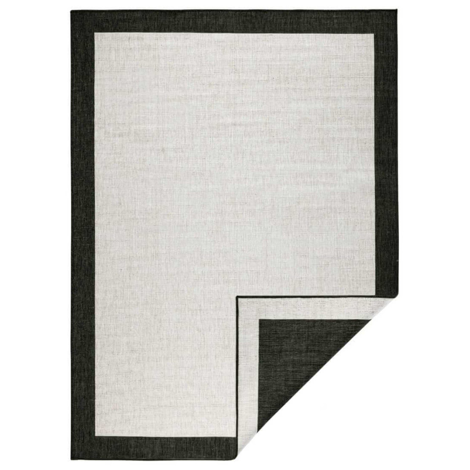 Hanse Home Black Panama Indoor Outdoor Bordered Rug - 80 x 150cm