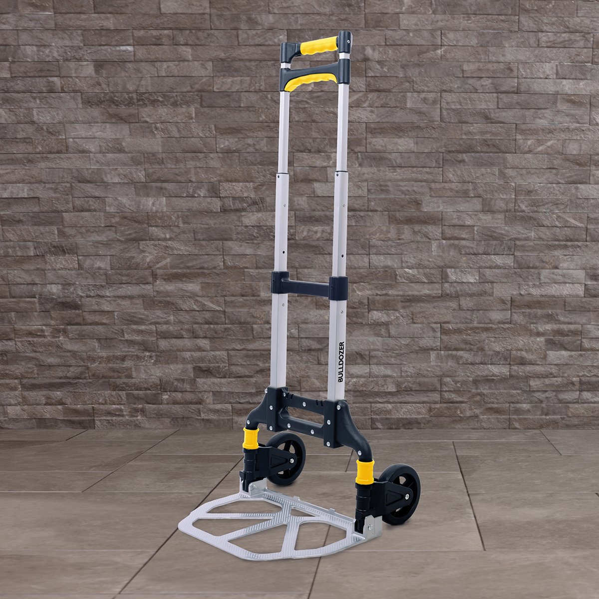 Charles Bentley BULLDOZER 70kg Foldable Hand Truck Trolley - Yellow
