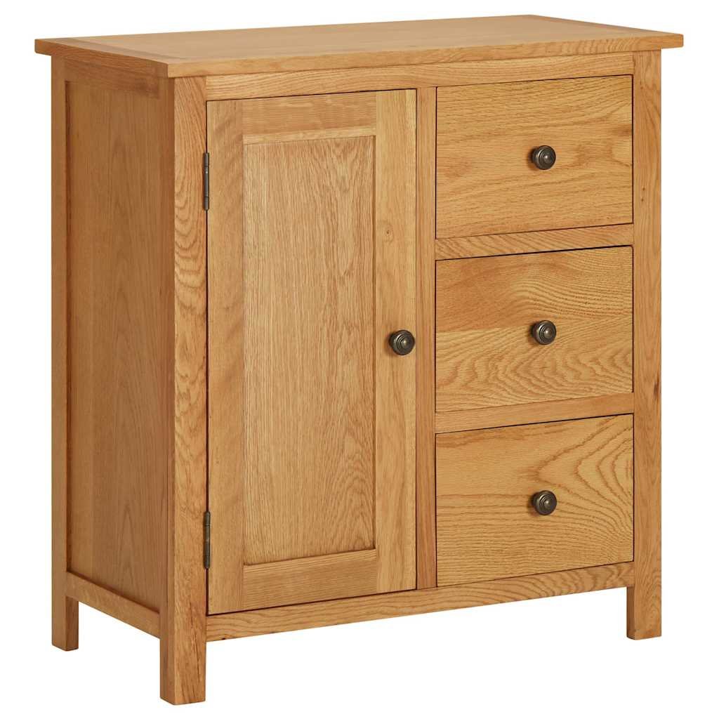 Walplus Solid Oak Wood Sideboard - 70 x 35 x 75 cm