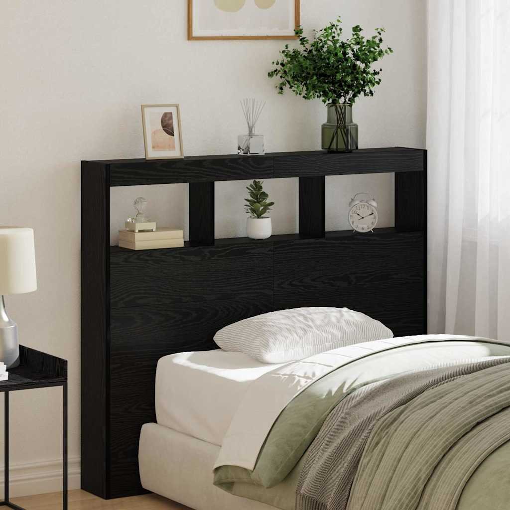 Walplus Engineered Wood Headboard - Black Ash - 120 x 17 x 102 cm