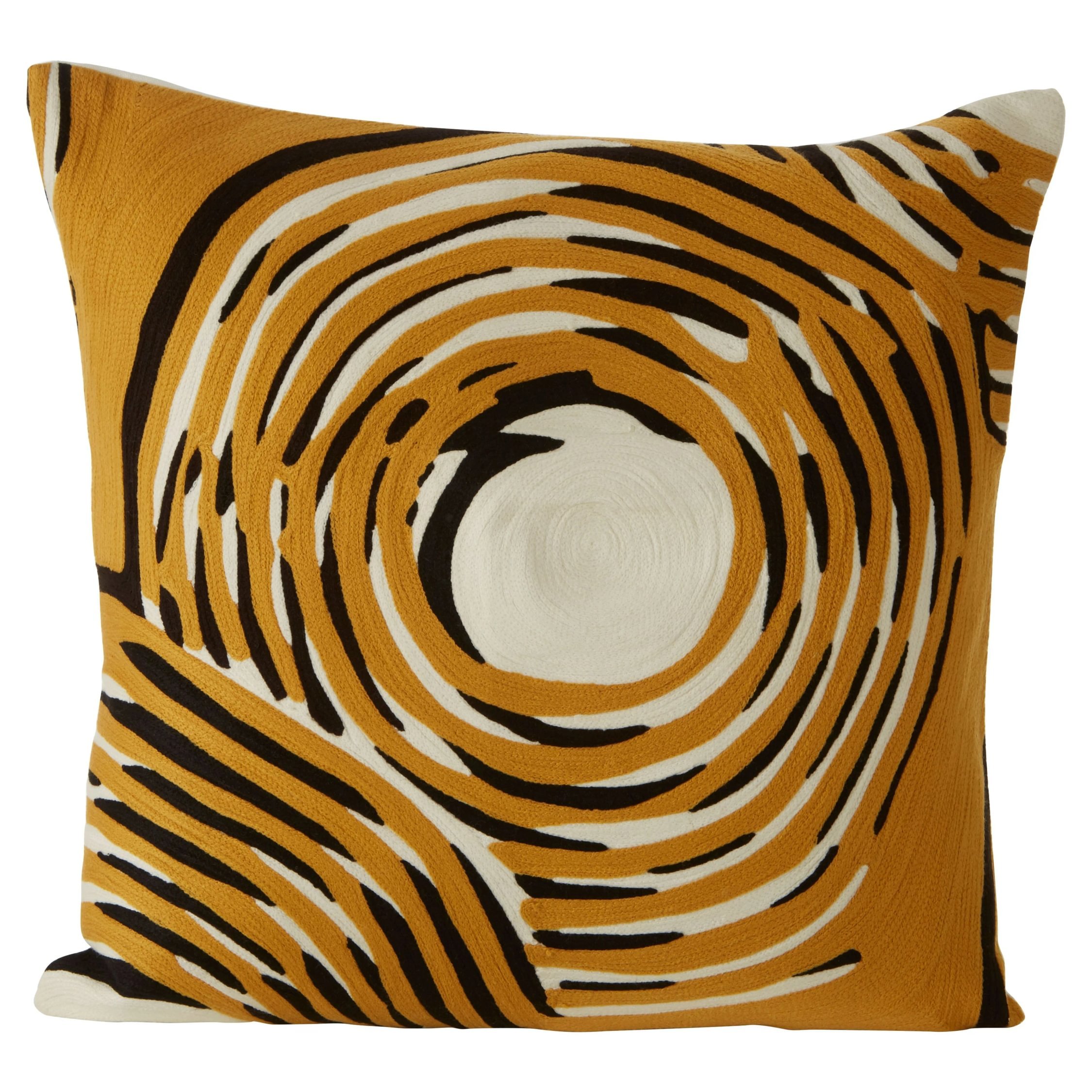 Orsina Bosie Ozella Abstract Circular Design Square Cushion – Black and Yellow