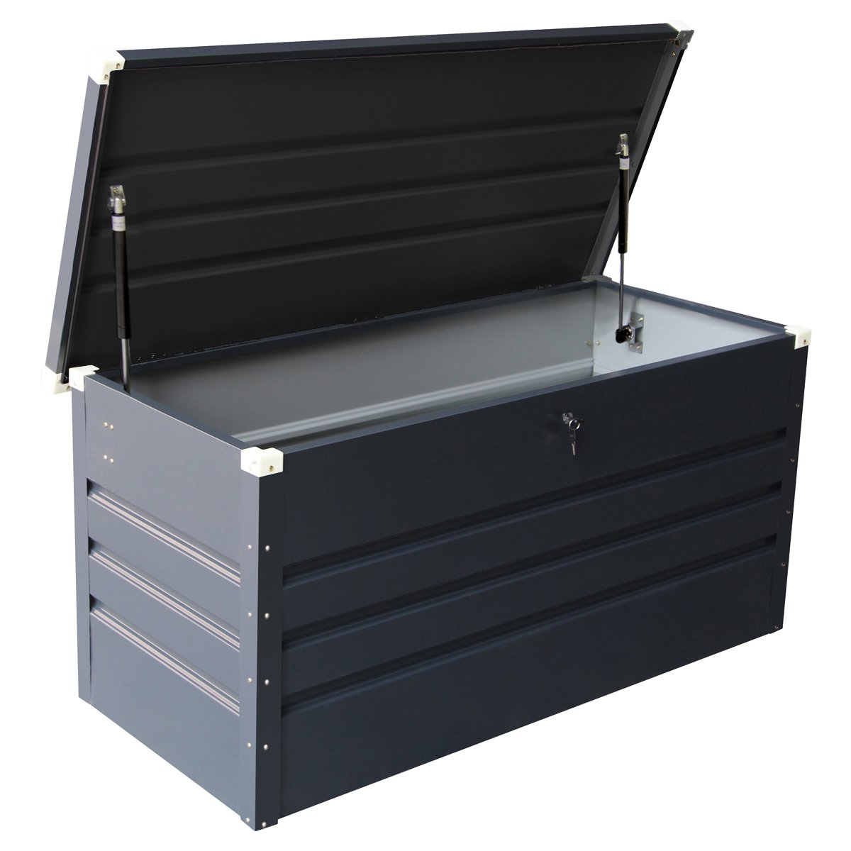 Charles Bentley Waterproof Seal Hydraulic Lid Metal Storage Chest - Grey