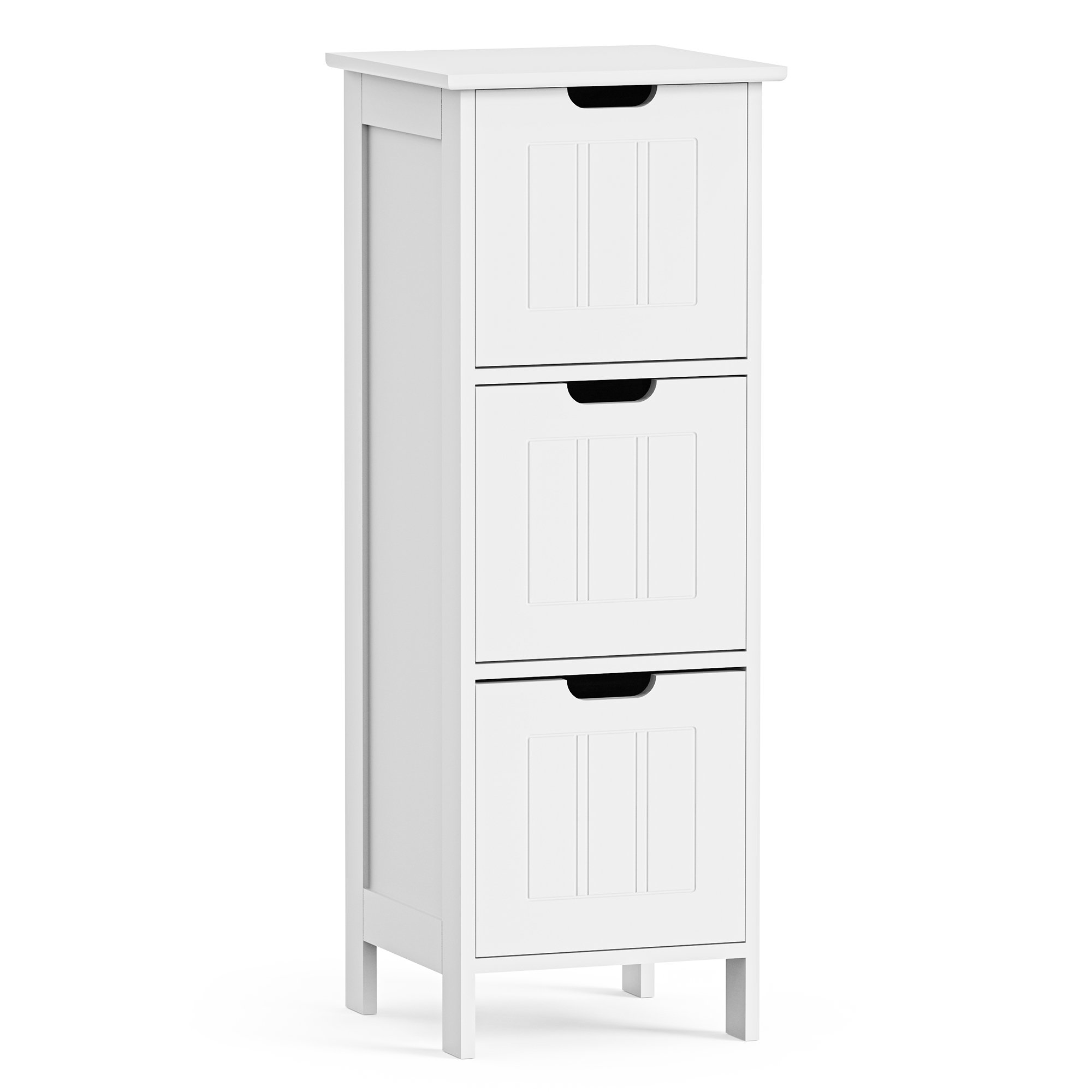 VonHaus Holbrook 3 Drawer Bathroom Storage Cabinet - White