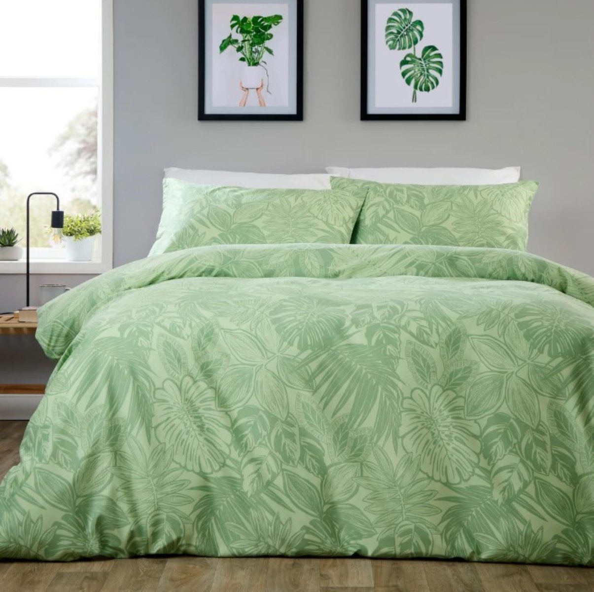 New Edge Blinds Fern Sage Green Duvet Set - Double