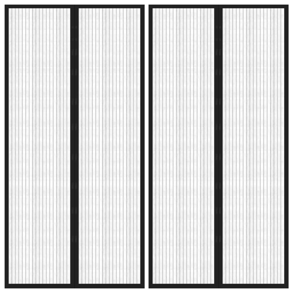Walplus Pack of 2 Polyester Insect Door Screen - Black - 220 x 100 cm