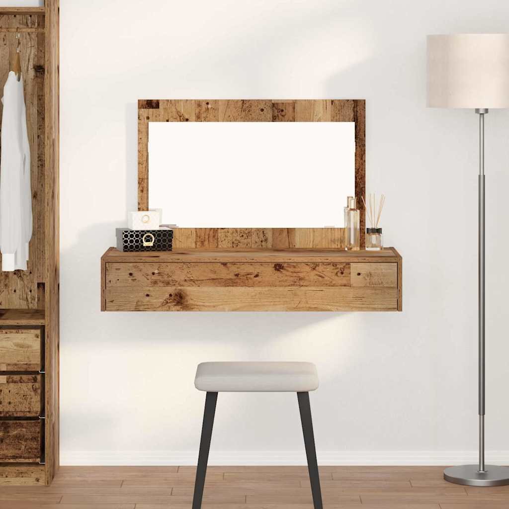 Walplus 1 Drawer Wood Dressing Table Wall Mounted - Brown - 100 x 40 x 70 cm