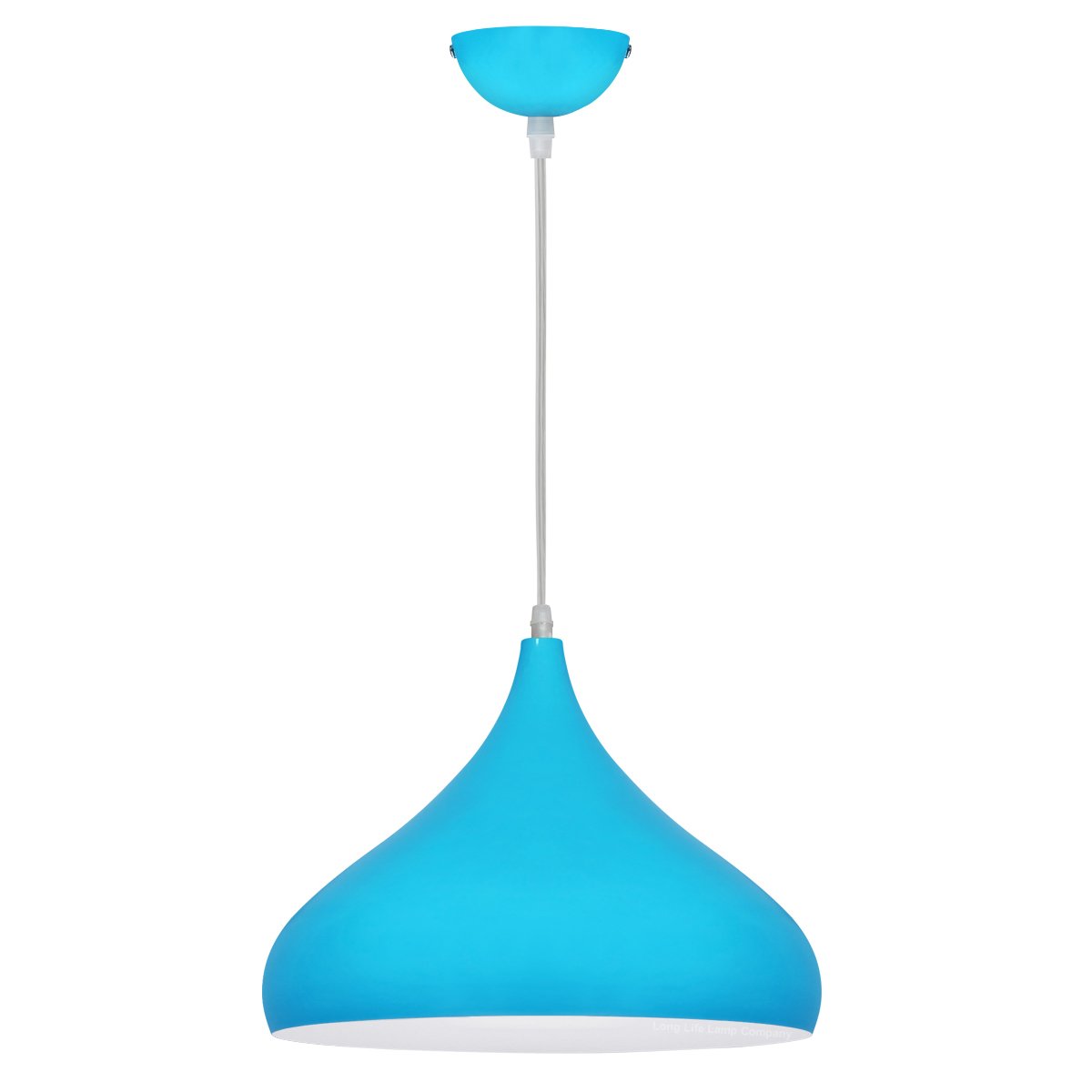 Energy Light Bulbs Metal Dome Ceiling Pendant Light - Light Blue