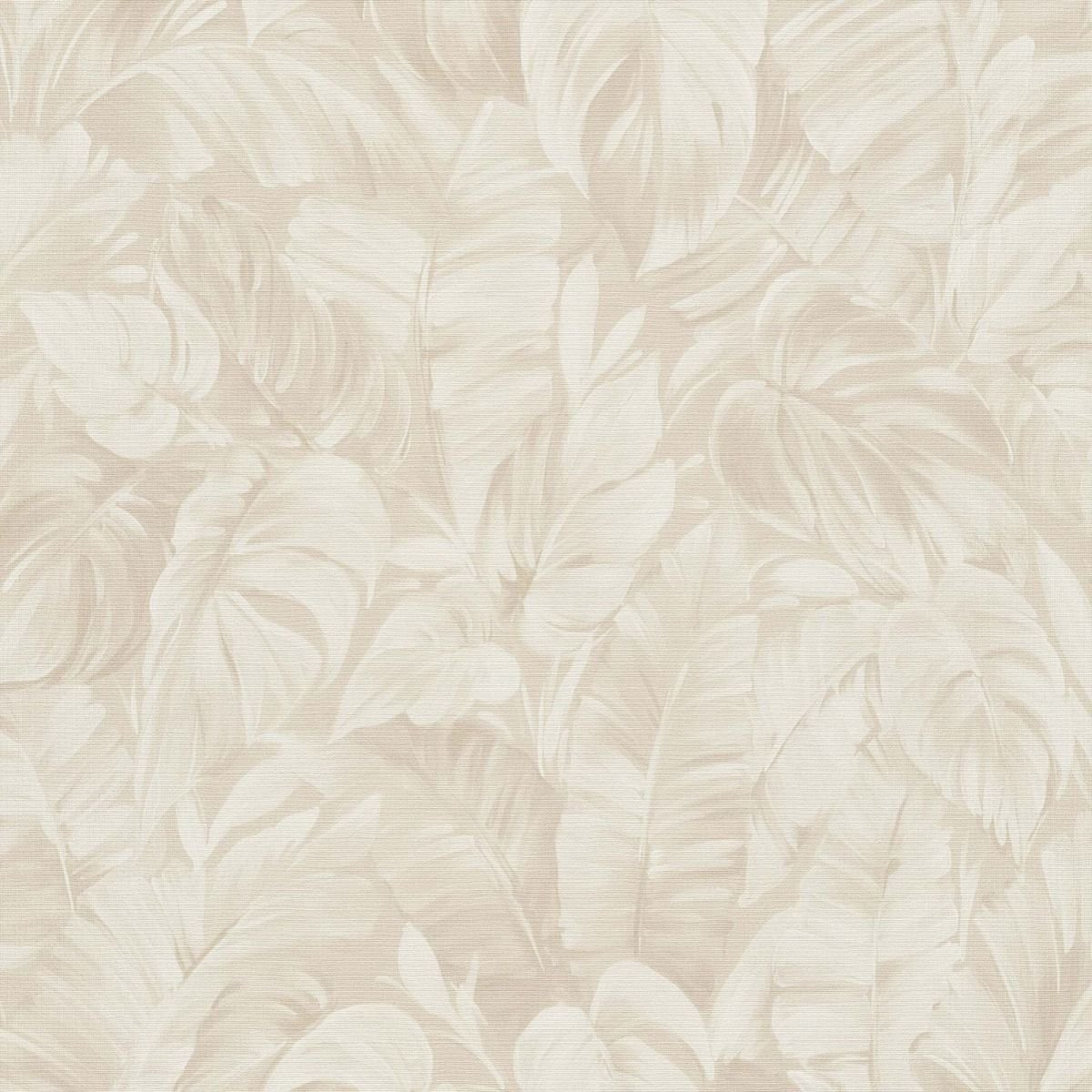 Erismann Play Of Light Palm Leaf Vinyl Textured Wallpaper - Cream