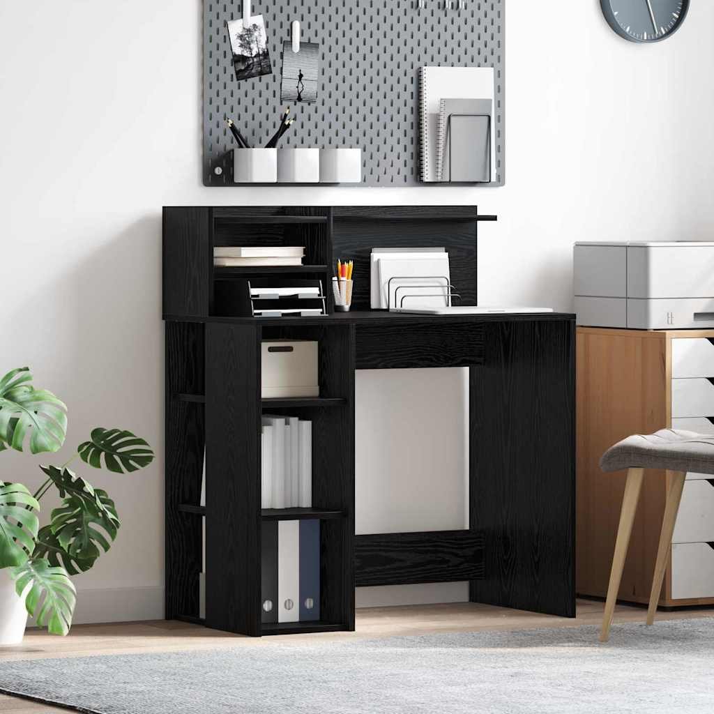 Walplus Engineered Wood Desk - Black Ash - 90 x 48 x 101.5 cm