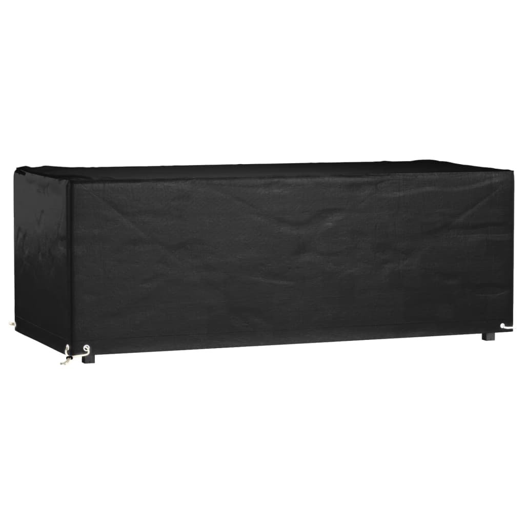 Walplus PE Rectangular 8 Eyelets Furniture Cover - Black - 192 x 82 x 65 cm