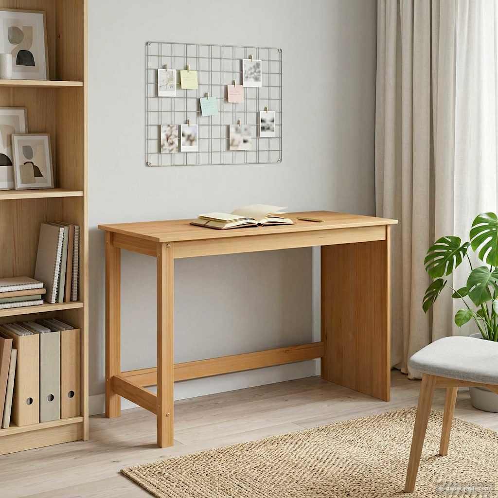 Walplus Solid Pine Desk - Brown - 112 x 50 x 75 cm (Honey Brown)