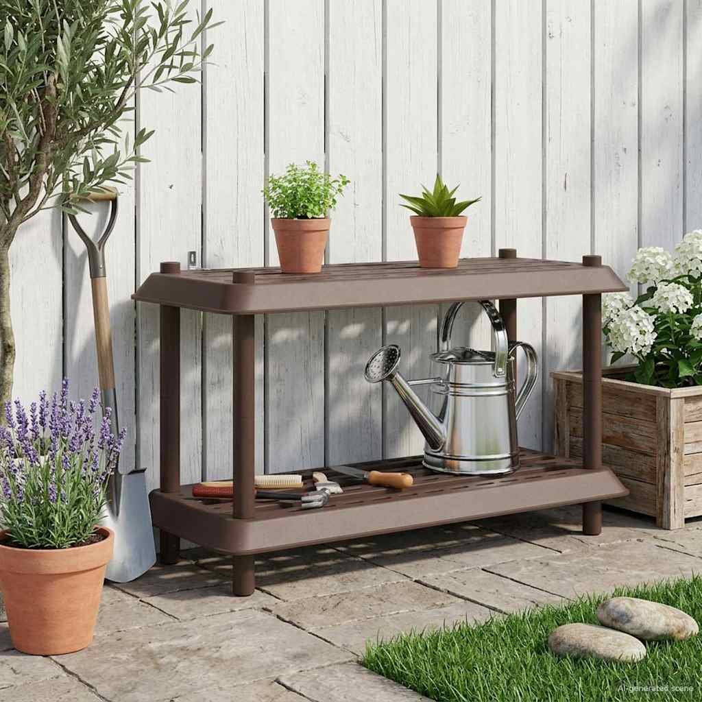 Walplus 2 Tier Shelving Unit - Brown - 100 x 40 x 55.5 cm