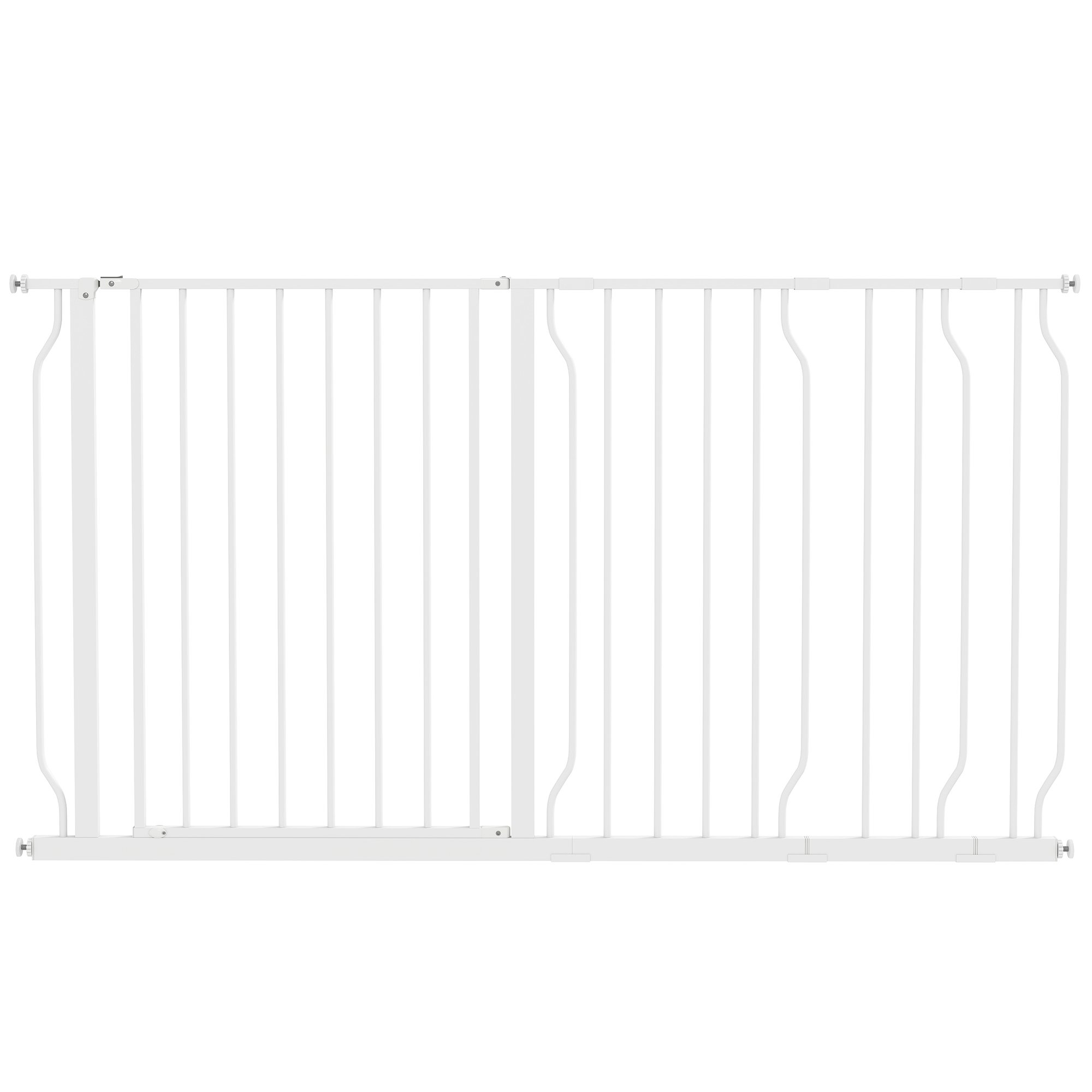 PawHut Steel Pressure Fit Dog Gate - 75-145cm x 76cm - White