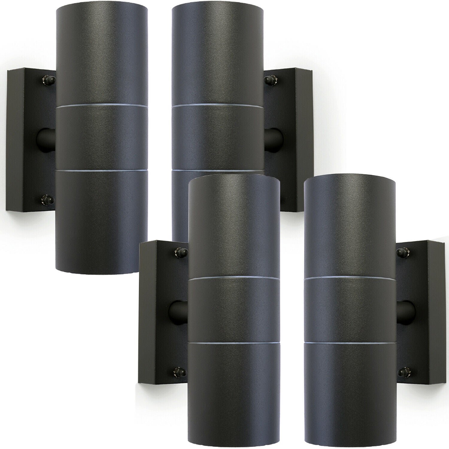 Loops Direct Pack of 4 Steel Up and Down Wall Light - Anthracite