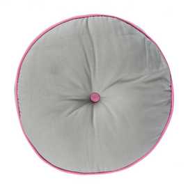 Homescapes Round Floor Cushion - Grey and Pink
