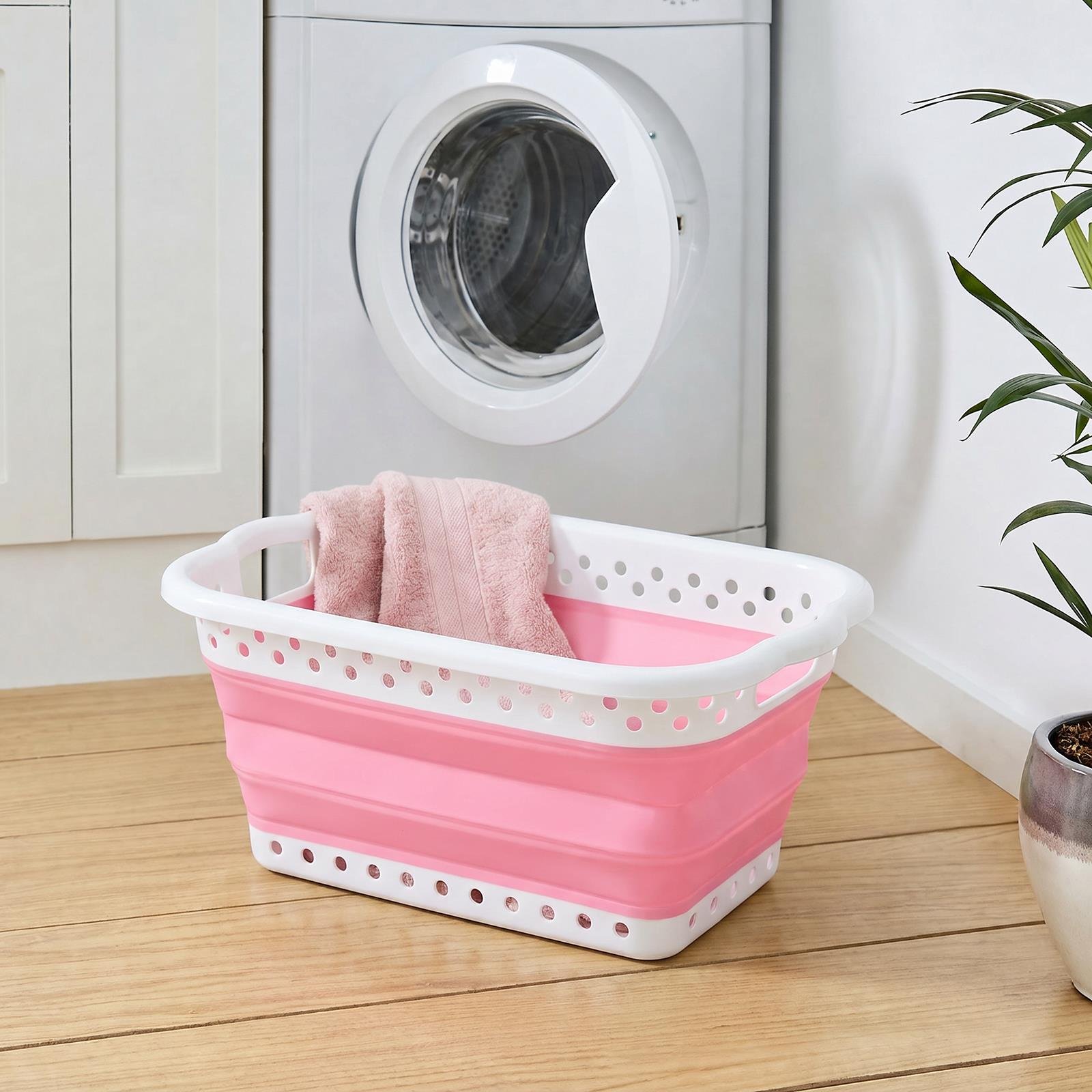 OHS Collapsible Laundry Basket - Pink