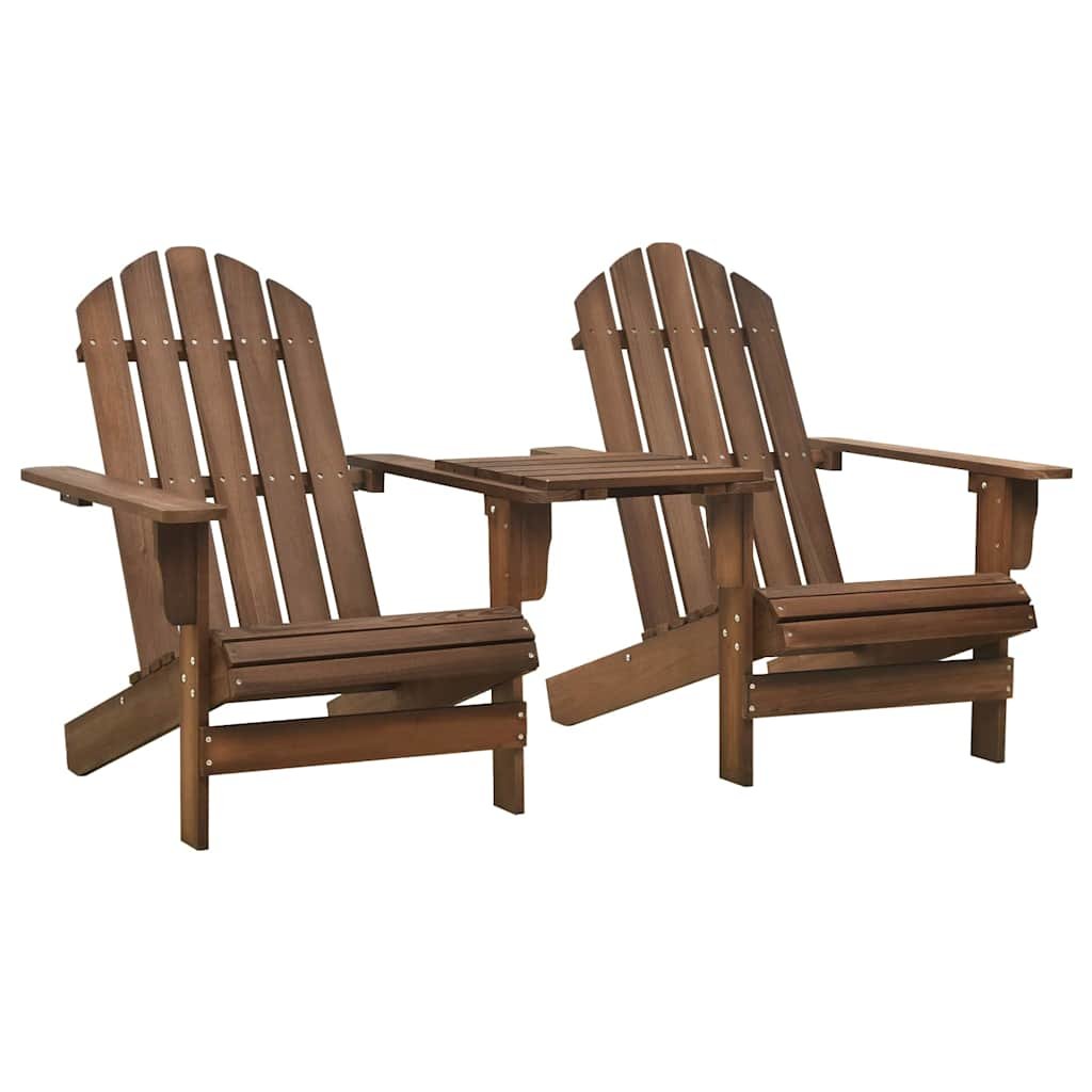 Walplus Solid Fir Wood Garden Adirondack Chair - Brown - 164 x 91.5 x 90 cm