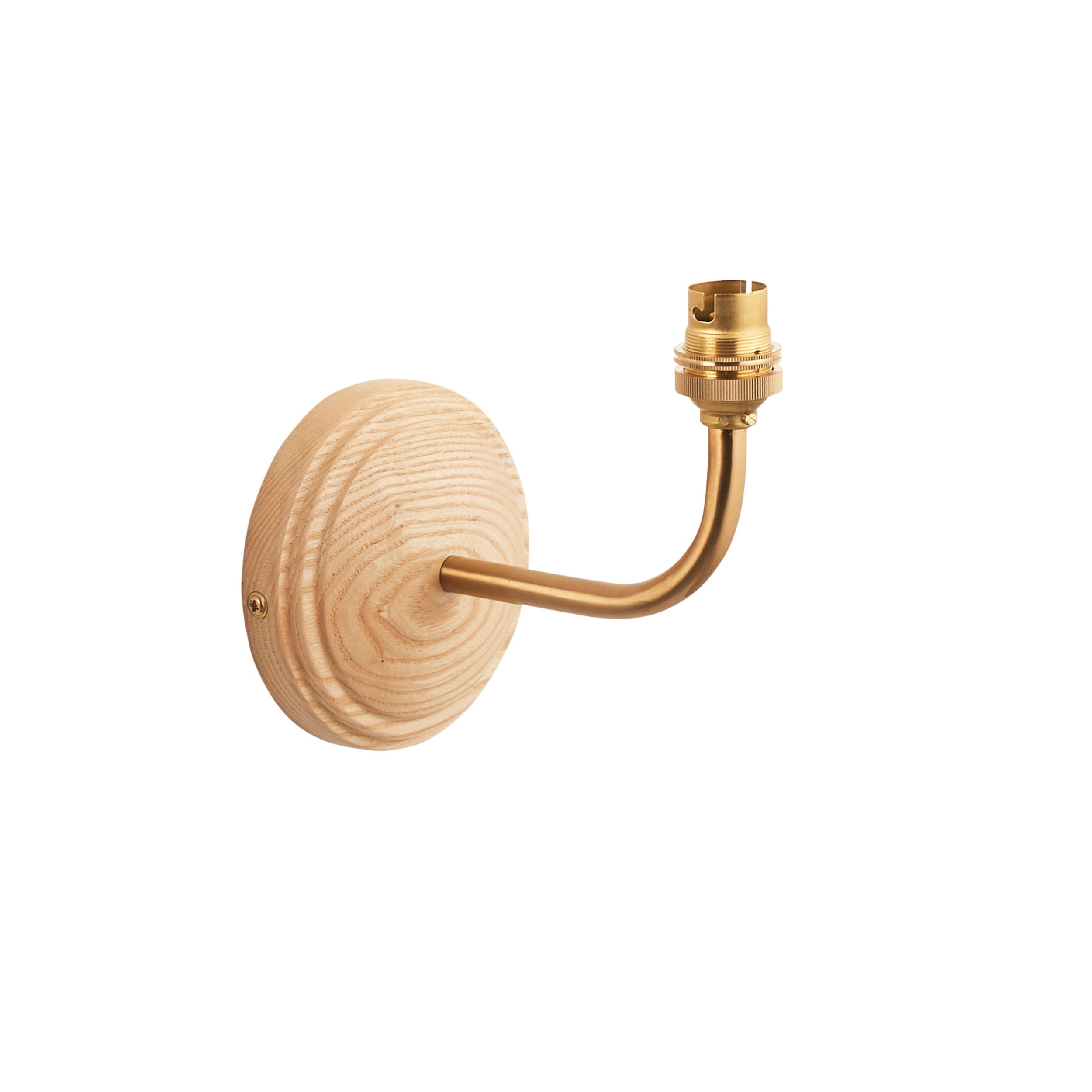 Loops Direct Ash Wood LED B22 Wall Light - Brushed Aged Brass